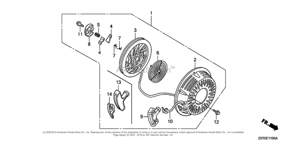Part Location Diagram of 28461-Z5T-003 Honda GRIP, STARTER (COO)(FOR U.S.A.