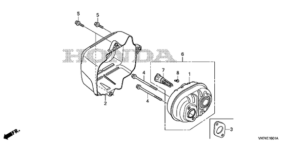 Muffler (Hrx217k6) Diagram and Parts List for (Type  HYAA)(MAMA-1000001 - 9999999) Honda Lawn Mower