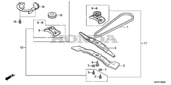 Rotary Blade (1) Diagram and Parts List for (Type  VKA)(MAMA-1000001 - 9999999) Honda Lawn Mower