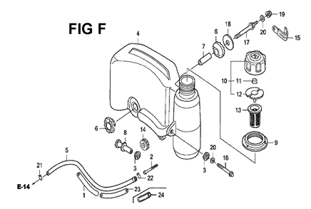 Fig-3 Diagram and Parts List for Type N4C Honda Engine