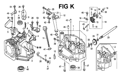 Fig-12 Diagram and Parts List for Type N4N5 Honda Engine