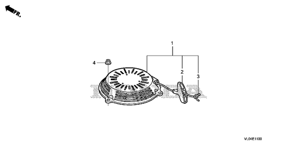 Recoil Starter Diagram and Parts List for (Type  VLAA)(MZCG-1660001 - 1760000) Honda Lawn Mower