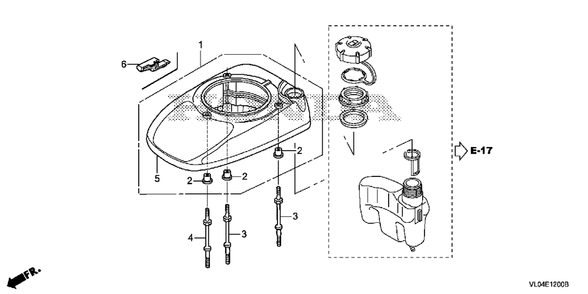 Fan Cover Diagram and Parts List for (Type  VLAA)(MZCG-1660001 - 1760000) Honda Lawn Mower