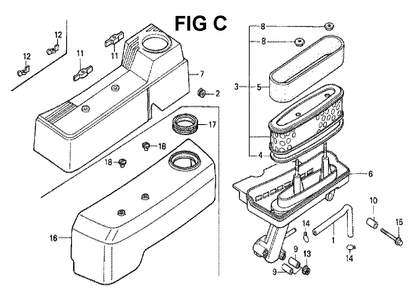 Fig-6 Diagram and Parts List for Type N4C Honda Engine
