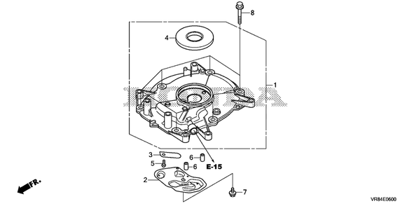 Crankcase Cover Diagram and Parts List for (Type  VLA)(MANA-1000001 - 9999999) Honda Lawn Mower