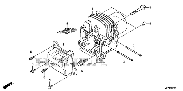 Cylinder Head (Hrx217k6) Diagram and Parts List for (Type  HYAA)(MAMA-1000001 - 9999999) Honda Lawn Mower