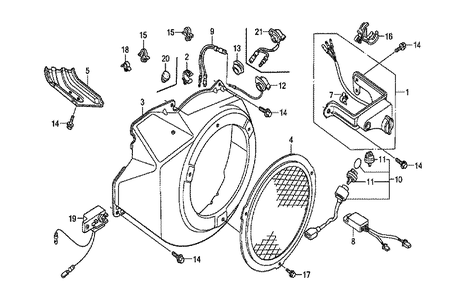 Fig-0 Diagram and Parts List for Type SHW Honda Engine