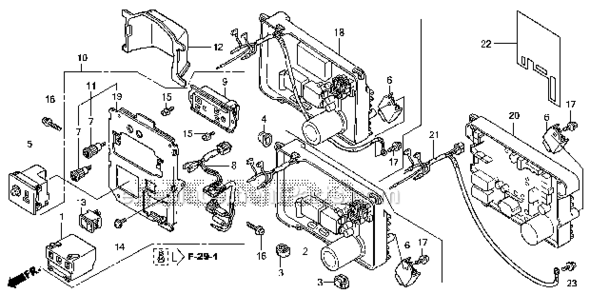 Control Panel 1 Diagram and Parts List for A2B Honda Generator