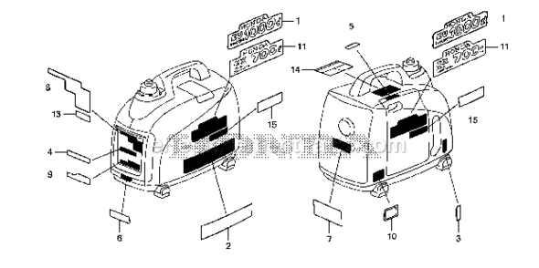 Labels Diagram and Parts List for A2B Honda Generator