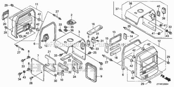 Part Location Diagram of 90103-ZS9-305 Honda Bolt, Stud