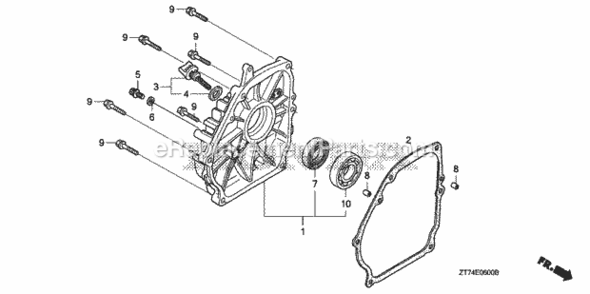 Part Location Diagram of 11381-ZL0-000 Honda Gasket- Case Cover