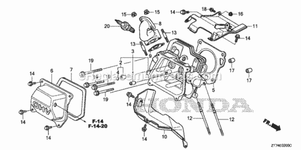 Part Location Diagram of 95723-08060-00 Honda Bolt- Flange - 8X60