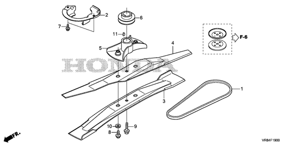 Rotary Blade (1) Diagram and Parts List for (Type  VLA)(MANA-1000001 - 9999999) Honda Lawn Mower