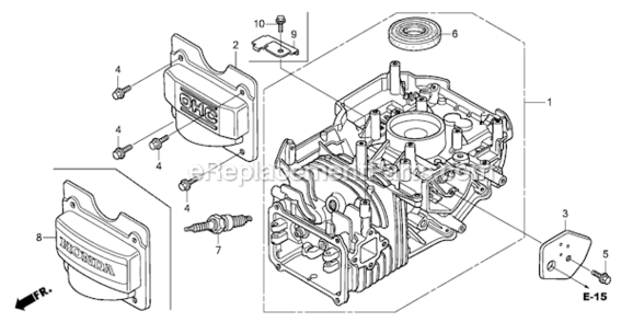 Cylinder_Barrel Diagram and Parts List for GJAAA-1607129 Honda Engine