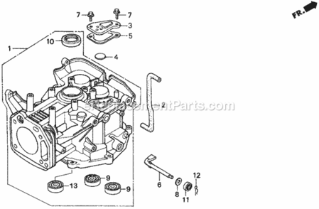 Cylinder Diagram and Parts List for Type SAVIN# MZAW-6000001 Honda Lawn Tractor