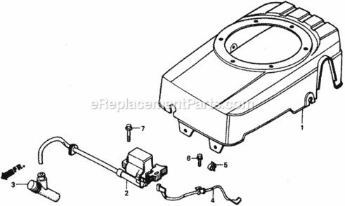 Fan Cover Diagram and Parts List for Type SXA#VIN# MACR-6000001 Honda Lawn Mower