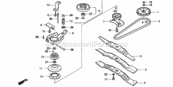 Part Location Diagram of 72531-VE2-020 Honda Blade, Mulching (upper)