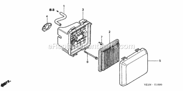 Air Cleaner Diagram and Parts List for Type TDAVIN# MAEA-1000001 Honda Lawn Mower