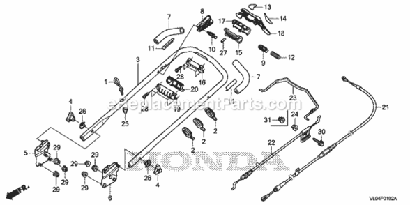 Part Location Diagram of 90303-V10-000 Honda Nut, Nylon Lock (6mm)