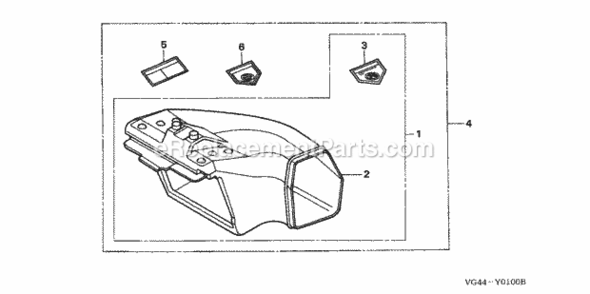 Side Discharge Kit Diagram and Parts List for HRR216 Type PDAVIN# MZCG-6000001 to MZCG-6152286 Honda Lawn Mower