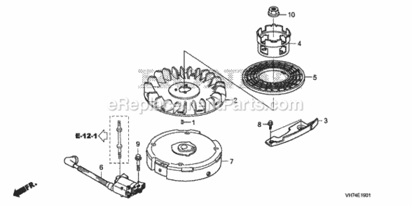 Flywheel + Ignition Coil 2 Diagram and Parts List for Type HXAAVIN# MAGA-1500001 Honda Lawn Mower