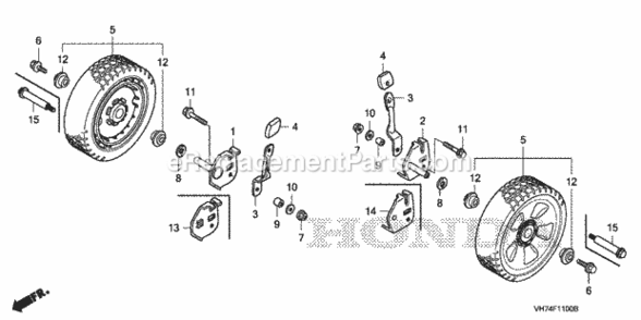 Part Location Diagram of 06428-VH7-305 Honda Arm, R. Fr. Adjuster