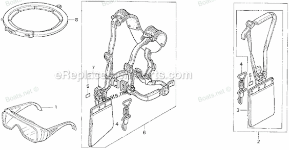 Shoulder Belt Diagram and Parts List for LNA Honda Trimmer