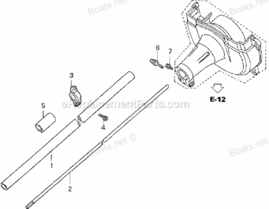 Fan Cover And Frame Pipe Diagram and Parts List for LNA Honda Trimmer