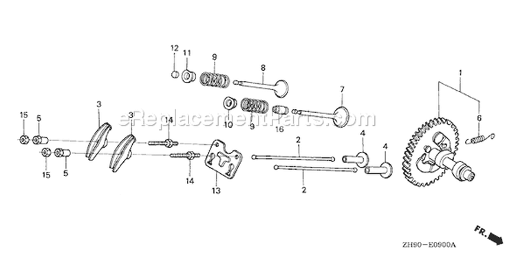 Page B Diagram and Parts List for Type QXC9 - VIN# GCAB-1000001-1999999 Honda Engine