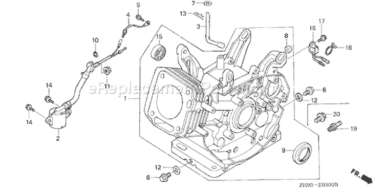 Page G Diagram and Parts List for Type QXC9 - VIN# GCAB-1000001-1999999 Honda Engine