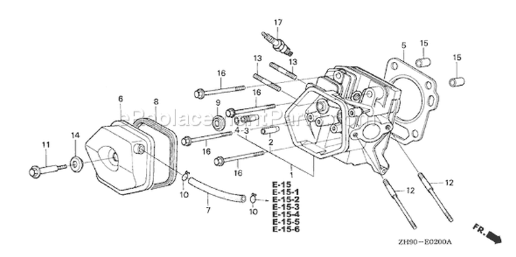 Page H Diagram and Parts List for Type QXC9 - VIN# GCAB-1000001-1999999 Honda Engine