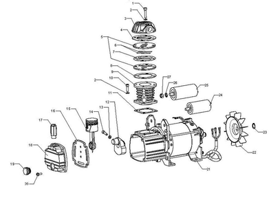 Section 1 Diagram and Parts List for  Husky Compressor