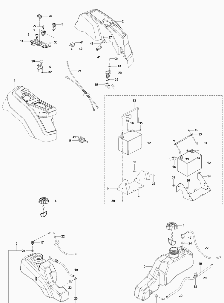Ignition System Diagram and Parts List for  Husqvarna Lawn Mower