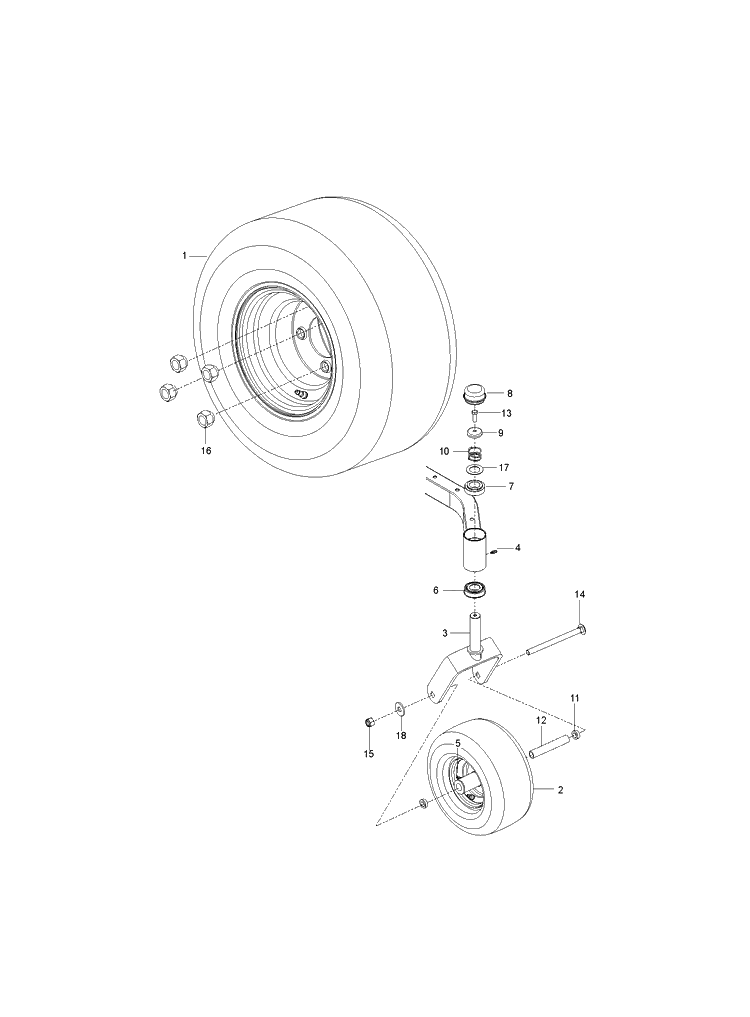 Wheels And Tires Diagram and Parts List for  Husqvarna Lawn Mower