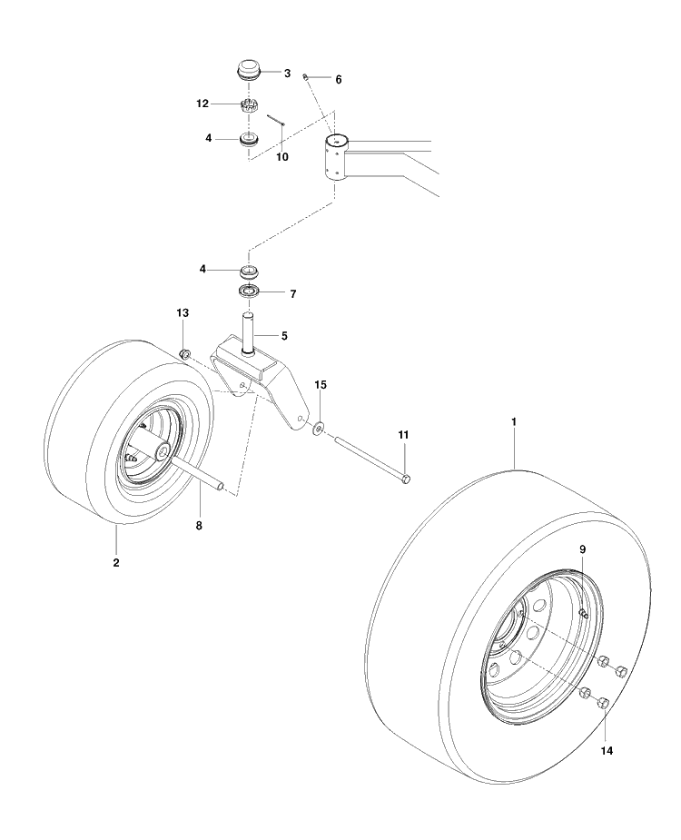 Wheels Tires Diagram and Parts List for (967277405)(2014-03) Husqvarna Lawn Mower