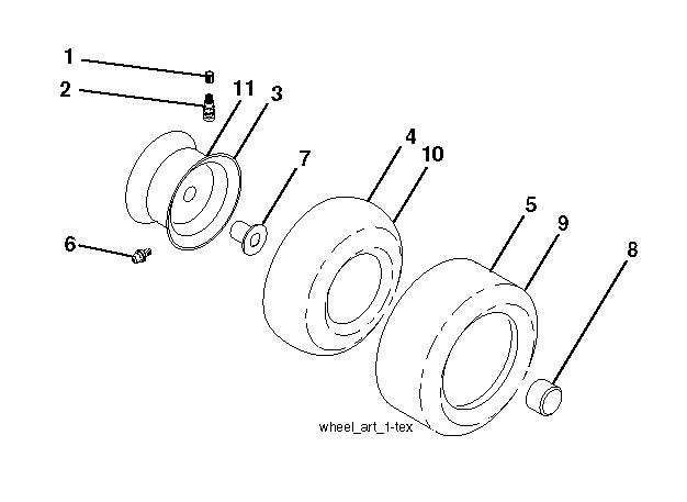 Wheels And Tires Diagram and Parts List for  Husqvarna Lawn Tractor