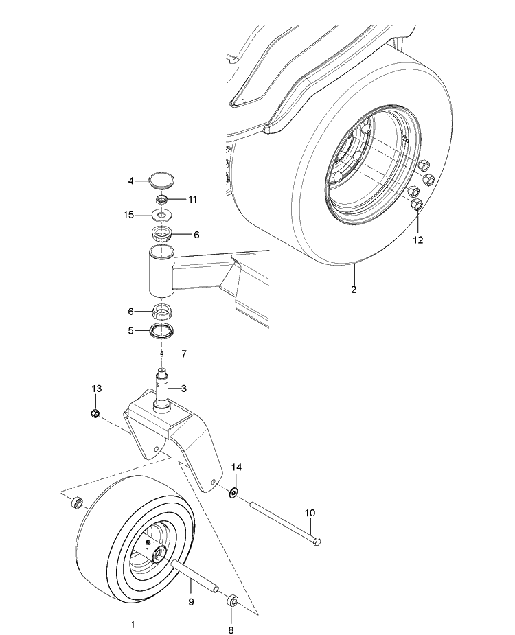 Wheels And Tires Diagram and Parts List for  Husqvarna Lawn Mower