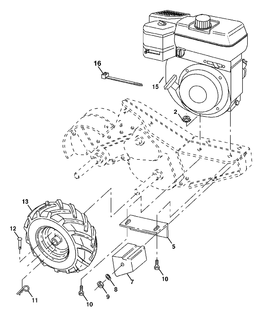 Mainframe, Right Side Diagram and Parts List for (954329172-A)(2003-01) Husqvarna Tiller
