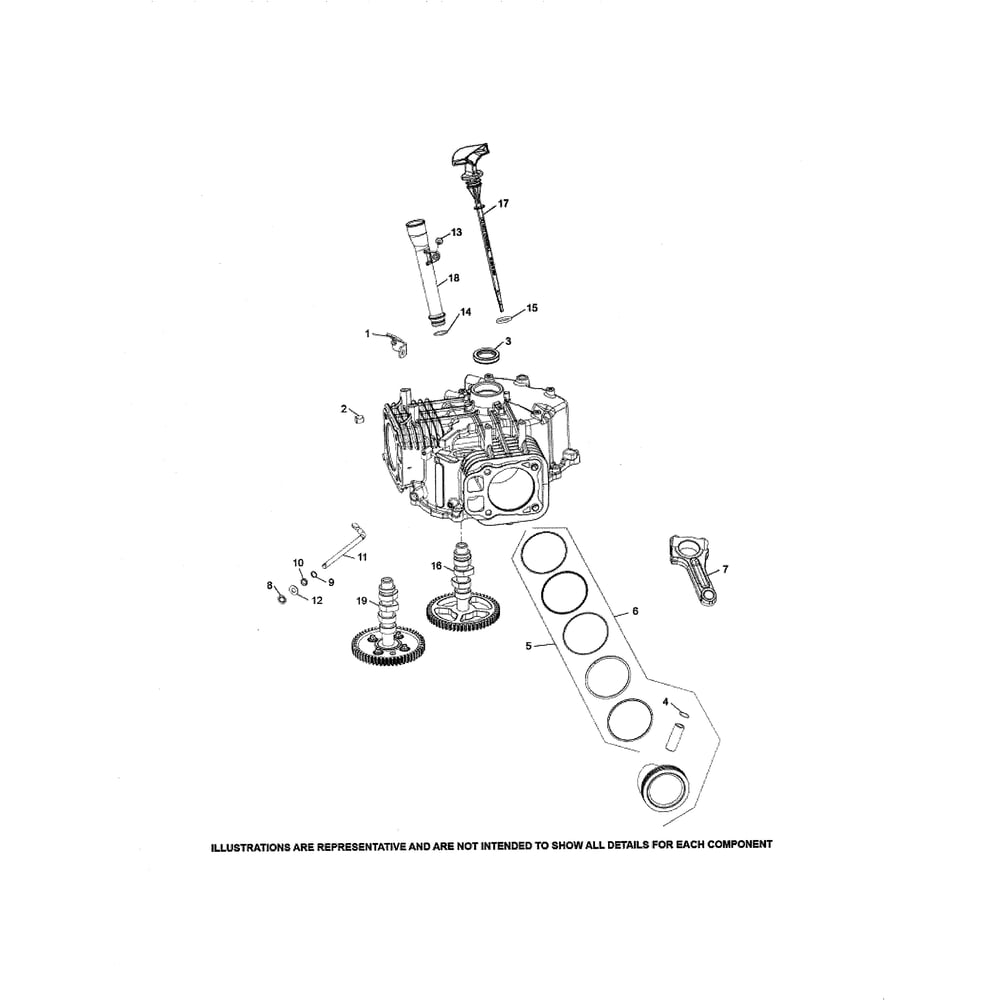 Engine >> Crankcase Diagram and Parts List for  Husqvarna Lawn Tractor