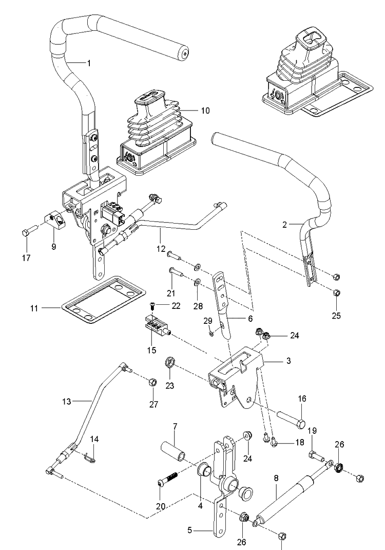 Steering Diagram and Parts List for  Husqvarna Lawn Mower