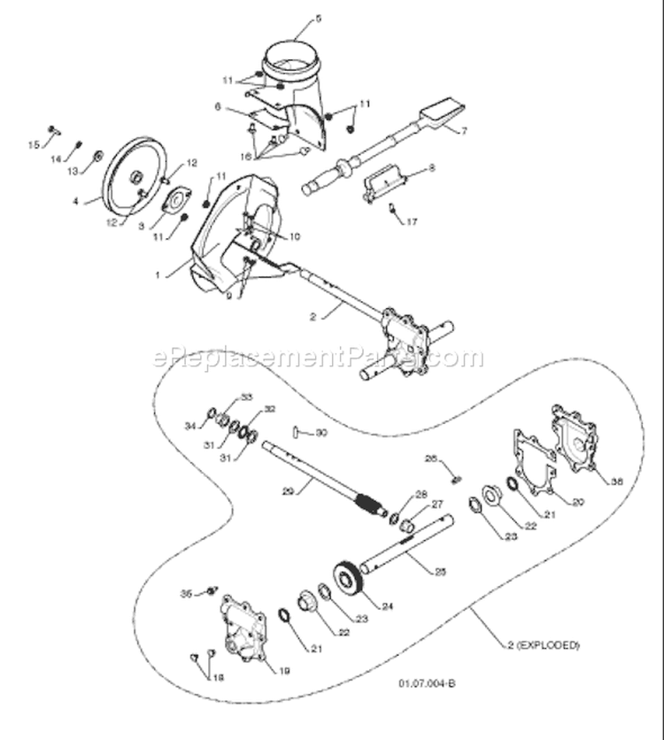 Page U Diagram and Parts List for SB LS 96193002900 -2008-08 Husqvarna Snow Blower