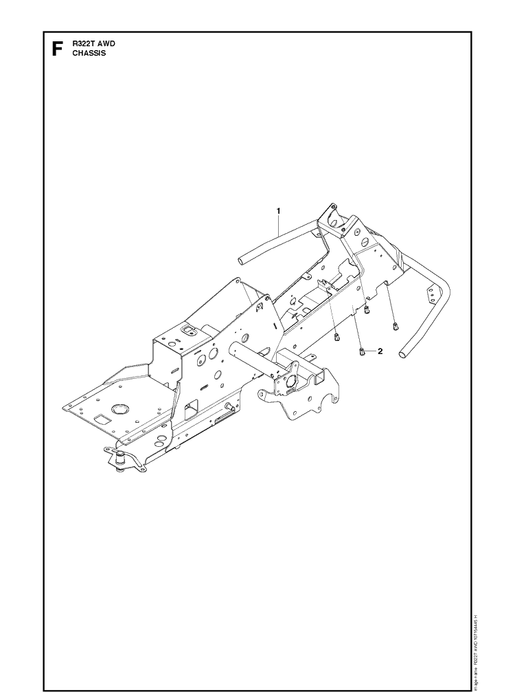 Chassis / Frame Diagram and Parts List for AWD Husqvarna Lawn Mower