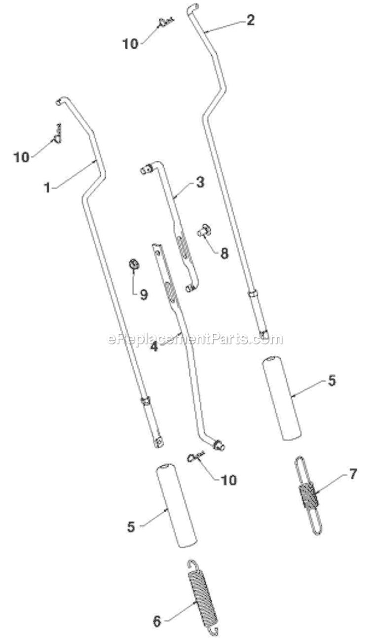 Handle and Controls Diagram and Parts List for 96193007105 - 2012-08 Husqvarna Snow Blower