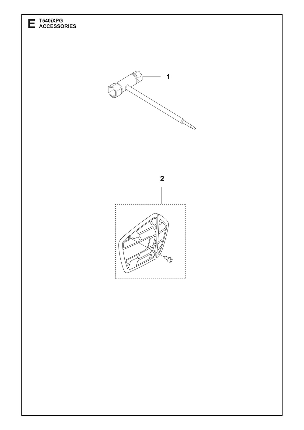 Accessories Diagram and Parts List for  Husqvarna Chainsaw