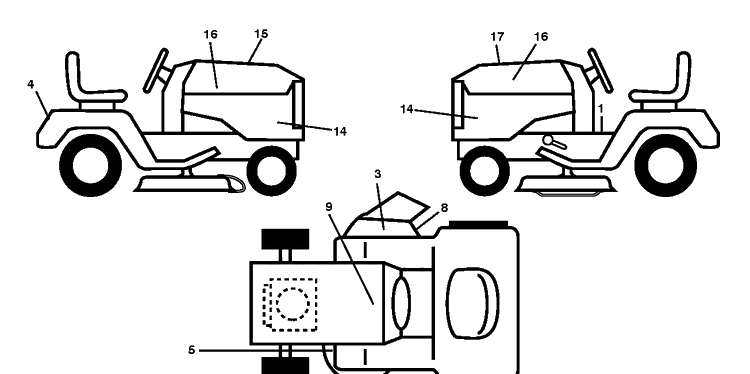 Decals Diagram and Parts List for (96045004700)(2013-08) Husqvarna Lawn Tractor