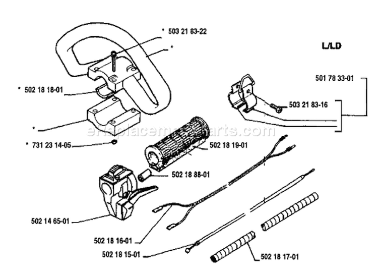 Page K Diagram and Parts List for 132 RD 1991-11 Husqvarna Trimmer
