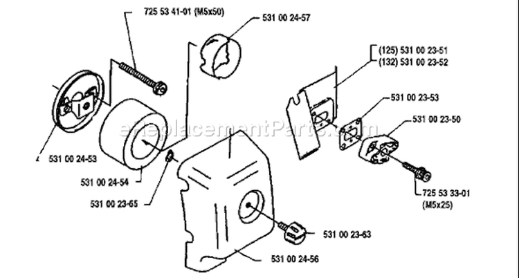 Page M Diagram and Parts List for 132 RD 1991-11 Husqvarna Trimmer