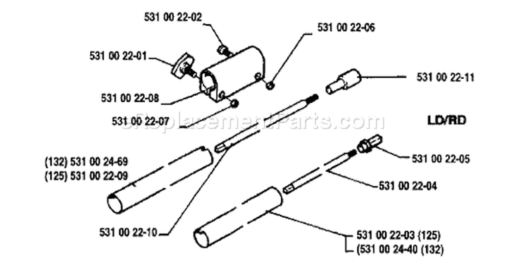 Page O Diagram and Parts List for 132 RD 1991-11 Husqvarna Trimmer