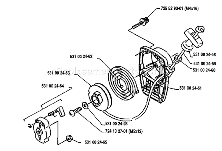 Page P Diagram and Parts List for 132 RD 1991-11 Husqvarna Trimmer