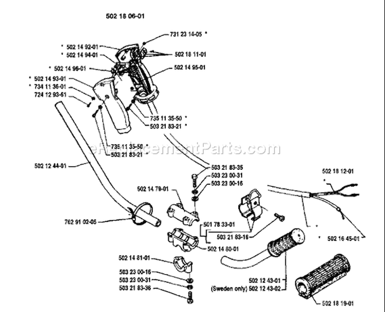 Page Q Diagram and Parts List for 132 RD 1991-11 Husqvarna Trimmer